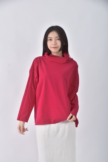 (XL) 桃粉色長袖上衣