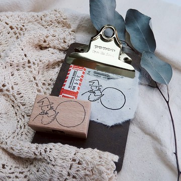 木頭印章 鵝阿尖有話要說 30*50mm