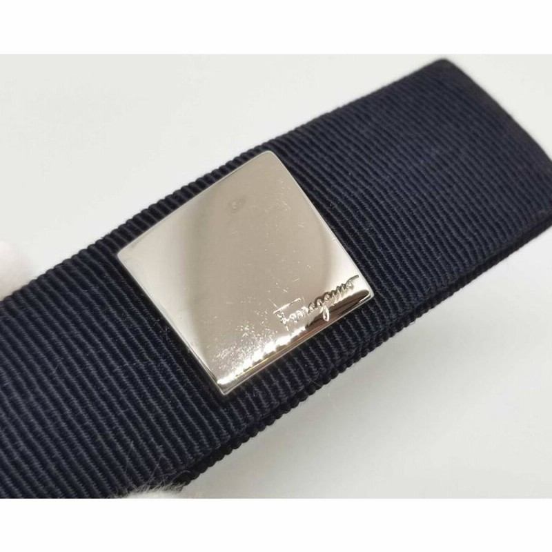 フェラガモ　バレッタ　シルバー金具 フェラガモバレッタシルバー金具