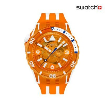 Swatch SCUBAQUA 陽光橘 PACIFIC SEA NETTLE SSCU09O100 (44mm)