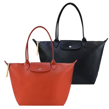 LONGCHAMP LE PLIAGE CITY系列PVC帆布長把肩背水餃包(大/多色選)