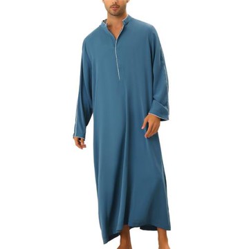 Arab men's shirt Muslim long robe clothes 簡約休閑長袍衫男
