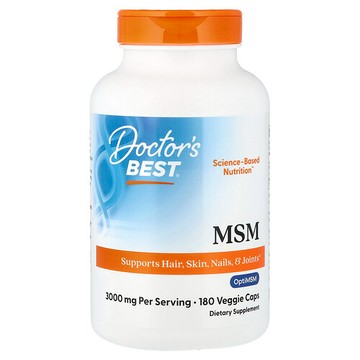 Doctor's Best, 甲基磺酰甲烷，180 粒素食膠囊（每粒膠囊 1,000 毫克）