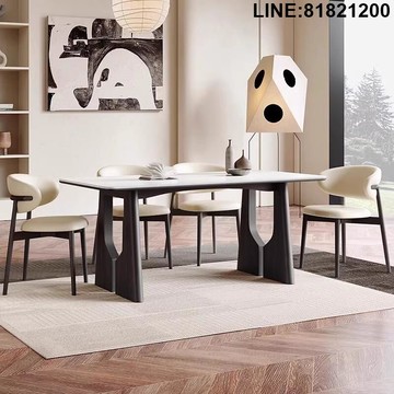 餐桌椅組合 餐桌 餐椅 免運 熱銷 附發票 大理石餐桌 岩板餐桌 實木餐桌 中古風實木餐桌椅新款法式復古黑色網紅小戶型日式奶油系客廳 支持訂製