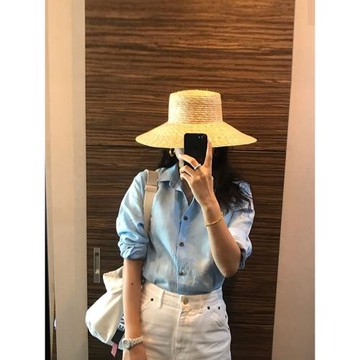 ins新款大帽檐草編織帽子女夏遮陽防曬海邊沙灘度假法式復古草帽