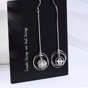 時尚新款925銀耳鉤立體圓形耳環無耳洞耳夾無洞耳飾品女禮物1入