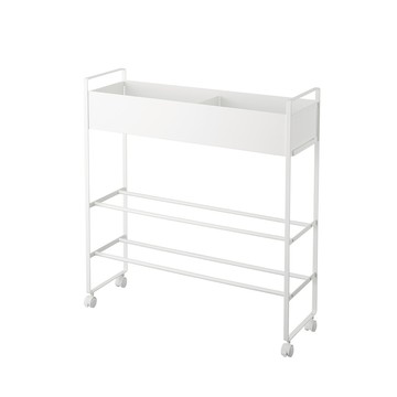 日本【YAMAZAKI】tower多用途儲物鞋架組(白)