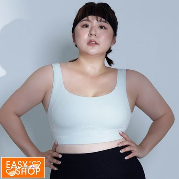 【EASY SHOP】RUN-輕呼吸大罩杯無鋼圈運動內衣-  清爽灰