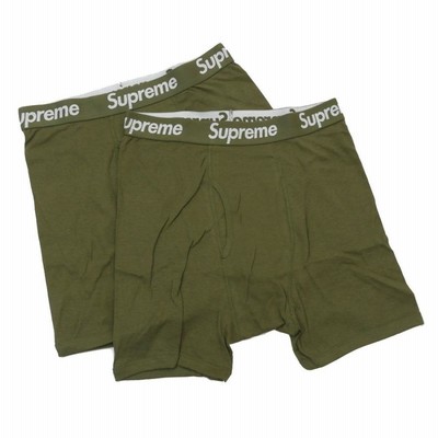 Supreme Hanes ボクサーブリーフ 2枚入り Mサイズ オリーブ Supreme/Hanes Boxer Briefs - メルカリ