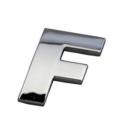 向島自動車用品製作所 3D 立体成型 エンブレム ステッカー アルファベット F シルバー MYS-035T