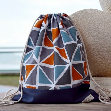 束口後背包/束繩包/束口袋 ~ 幾何圖案(B138)