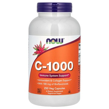 NOW Foods, C-1000，含 100 毫克生物類黃酮，250 粒素食膠囊