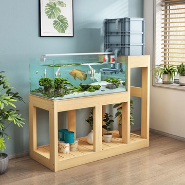 魚缸底座實木高低架置物架魚缸上過濾架簡約魚缸柜子 置物架 收納架 儲物架 落地架 實木架 魚缸架 層架