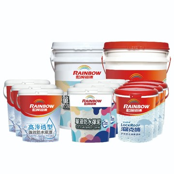 Rainbow 424 漏克補屋頂防水漆 水泥地面 加強版15坪套組