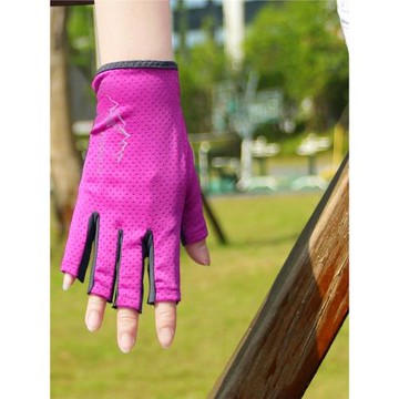 雪丘島戶外新款純色網眼防滑半指手套騎行運動速干防曬通用情侶款