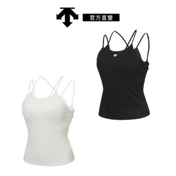 【DESCENTE】迪桑特 女士 長版運動內衣 輕度支撐Bratop (黑色/白色)