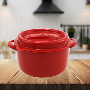 日本製鑄鐵鍋造型可微波保鮮盒-圓形-550ml