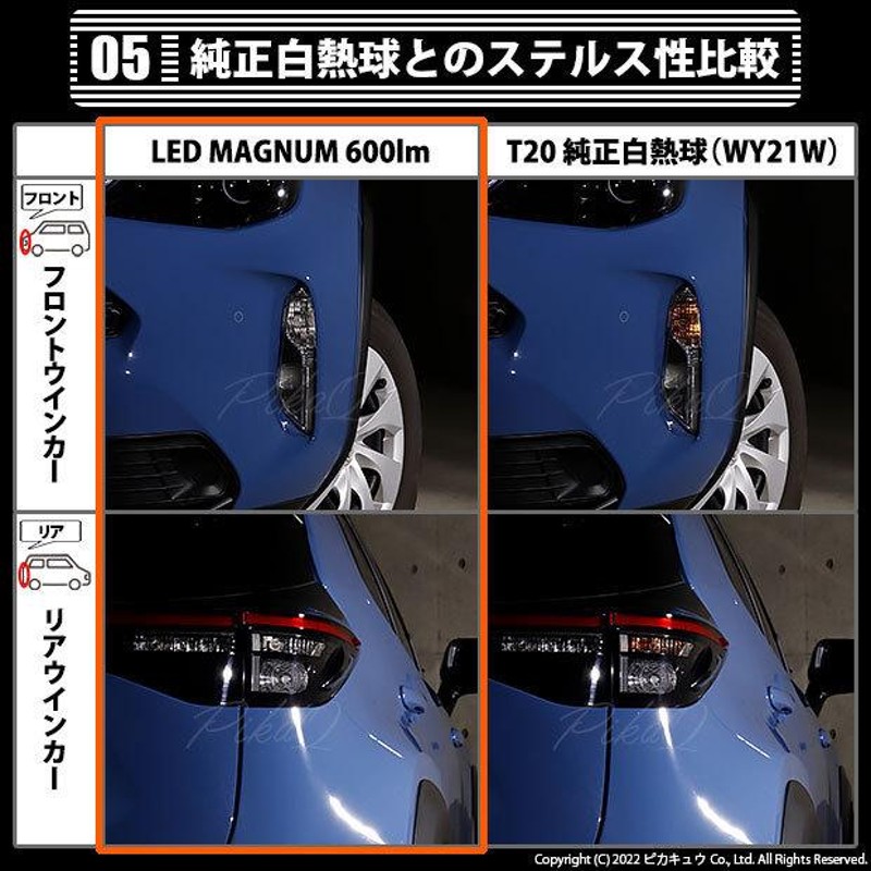 ピカキュウ トヨタ ヤリスクロス (MXPB10系 ガソリン車) ハロゲンヘッドランプ車 LED FRウインカーランプ T20S マグナム 600lm アンバー 2個 11-I-10