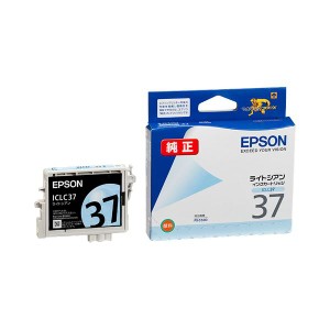 まとめ) エプソン EPSON インクカートリッジ ライトシアン ICLC37 1個