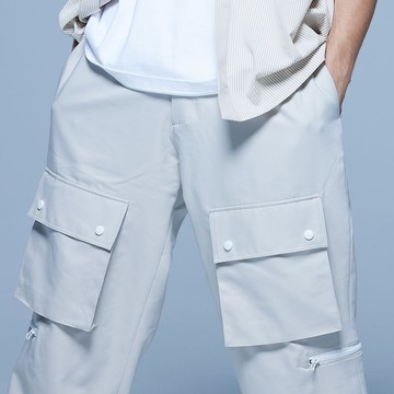 Stone As Pocket Wild Trousers / 口袋寬褲 燕麥灰