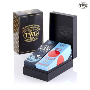【TWG Tea】時尚茶罐雙入禮盒組 乘風高翔100g+銀月綠茶100g(南非國寶茶+綠茶)｜畢業季送禮、禮物禮盒
