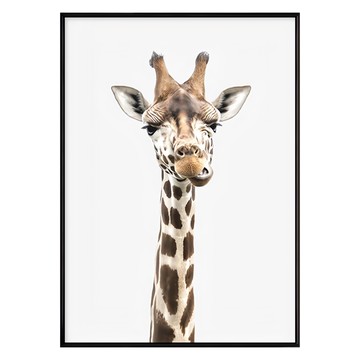 逗趣長頸鹿 裝飾畫  優雅細邊  40 x 30cm  黑色