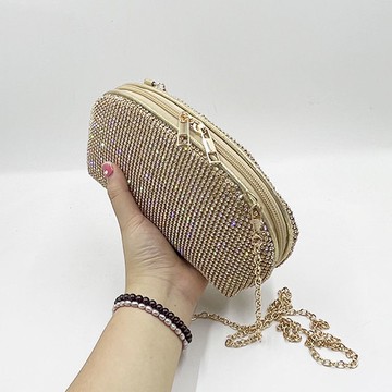 晚宴包手拿包 新款鑲鉆貝殼手拿包旗袍禮服晚宴鏈條小香風便攜時尚爆閃單肩斜背