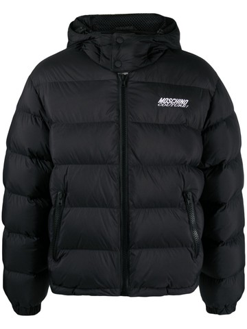 Moschino - logo-embroidered padded jacket - men - Polyester - 48 - Black