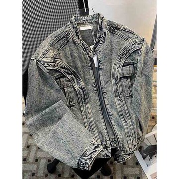 春秋拉鏈牛仔外套男立領水洗美式高街運動痞帥休閑潮牌青少年夾克