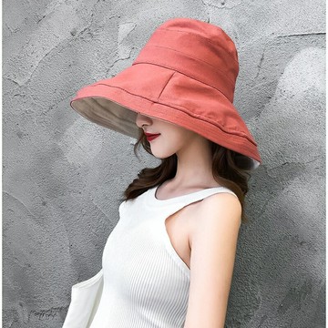 【巴黎精品】現貨+預購 防曬帽漁夫帽遮陽帽大帽簷戶外登山帽透氣速乾-雙面拼色女帽子7色a1eh3