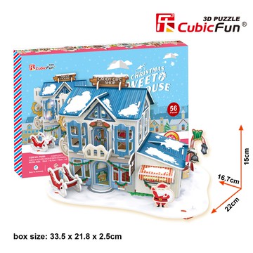 [樂立方3D立體拼圖]聖誕系列－LED聖誕屋I(P648h)