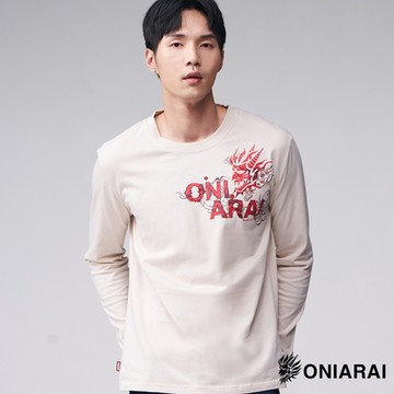 鬼洗 BLUE WAY – 潮流文字側鬼長TEE(米杏)