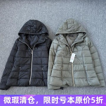 5出口英國單 短款超輕棉衣女連帽收腰顯瘦輕薄防風保暖冬外套