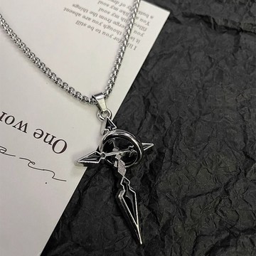 復古設計黑色環繞十字架項鍊男潮嘻哈小衆個性ins高級感吊墜女