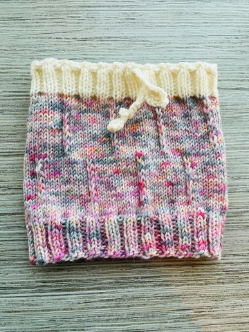 革物製織_ 手織手染美麗諾兩用脖圍毛帽_大人的粉彩童話