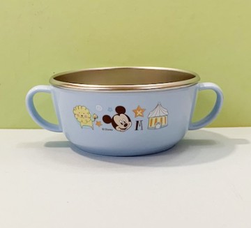 【震撼精品百貨】Micky Mouse_米奇/米妮 ~迪士尼兒童不銹鋼雙耳碗-藍米奇#03914