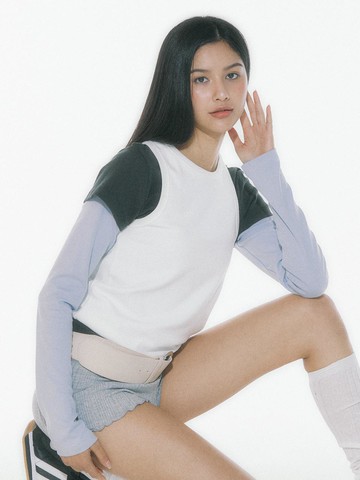 RS 2 IN 1 LAYERED T-SHIRT - SKY BLUE