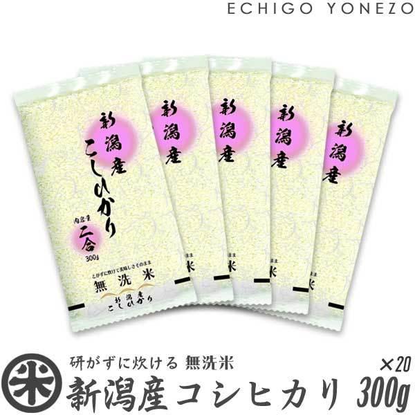 [新潟米 令和5年産] 無洗米 新潟産コシヒカリ 小分けパック 6kg 300g×20袋 [NTWP製法] 窒素充填 新潟県産 こしひかり お米 長持ち 長期保存 送料無料