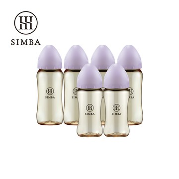 Simba 小獅王辛巴 - 蘊蜜鉑金PPSU寬口防脹氣奶瓶(4大2中)-全齡適用-紫芙
