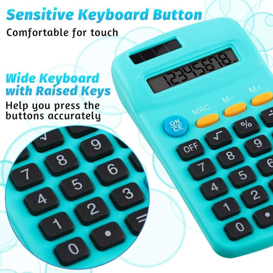 Pocket Size Calculator Digit Display Basic Calculator Solar Battery Dual