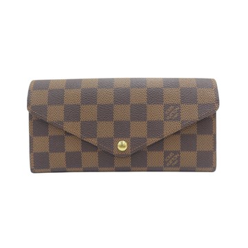 【二手名牌BRAND OFF】LOUIS VUITTON LV 路易威登 棕色 棋盤格 帆布 Josephine 長夾 N63018