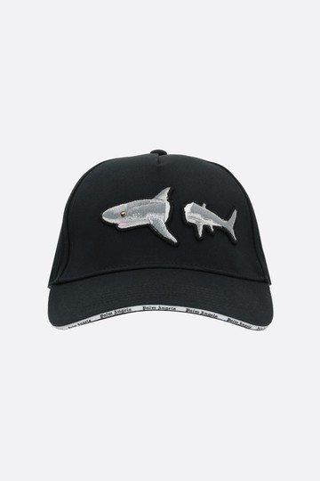 PALM ANGELS Broken Shark gabardine baseball cap Man