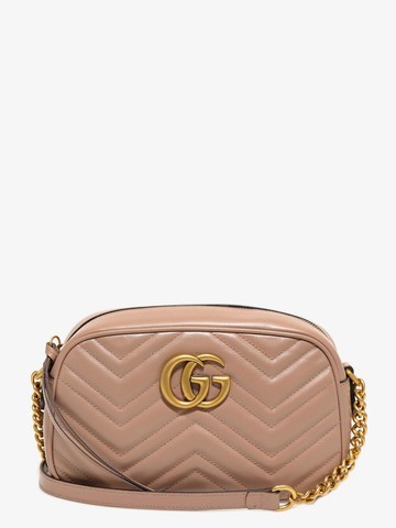 Matelassé leather shoulder bag with metal gg logo - GUCCI - gender_Woman