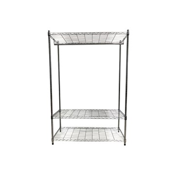 我塑我形 120 x 45 x 165 cm MIT耐重萬用鐵力士鍍鉻三層架 - 含衣桿 收納架 置物架 鐵力士架