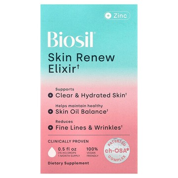Biosil, Skin Renew Elixir + Zinc, 0.5 fl oz (15 ml)