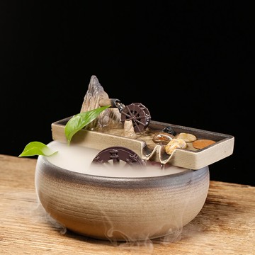 送禮禮品招財流水生財擺件風水輪循環家居辦公室桌面招財裝飾室內開業喬遷禮物