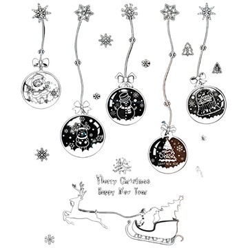 半島良品 聖誕款DIY壁貼  45 x 30cm  白色聖誕球