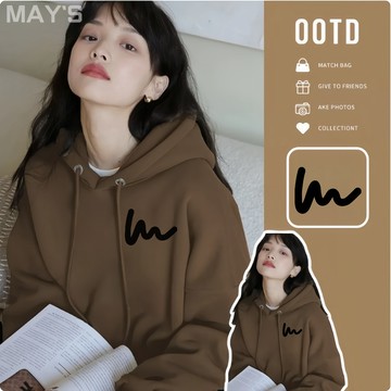 【2天出貨】韓系寬鬆帽T女  大學T  連帽衫衛衣女  保暖刷毛T  厚磅帽T  oversize衛衣  秋冬帽T ZD