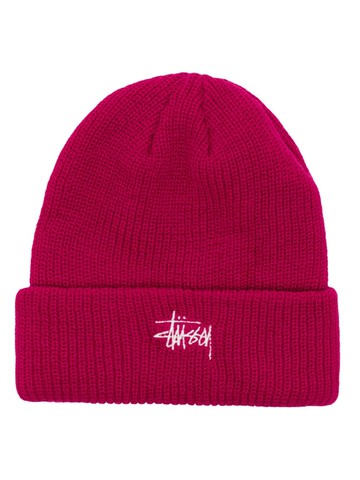 Stüssy - embroidered-logo ribbed beanie - men - Acrylic - One Size - Pink