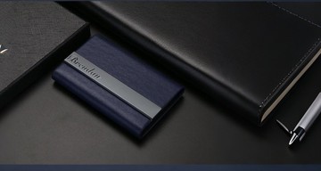 超纤皮名片夹大容量名片盒免费刻字礼盒装